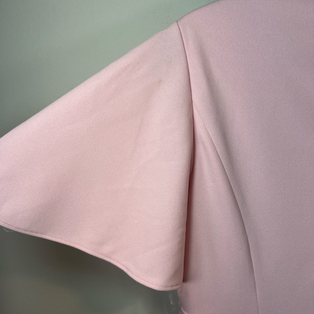 Anne Klein Sheath Dress Tutu Pink Flutter Sleeve Bridal Zip Up Cocktail NEW Sz 2 - Picture 11 of 14